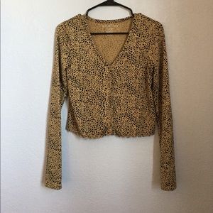 Cheetah print cardigan sweater